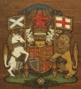 Royal arms as shown on Past Presidents' board